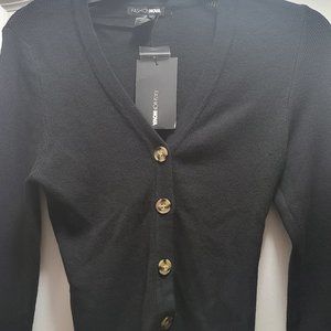 Kassi Button Sweater- Black